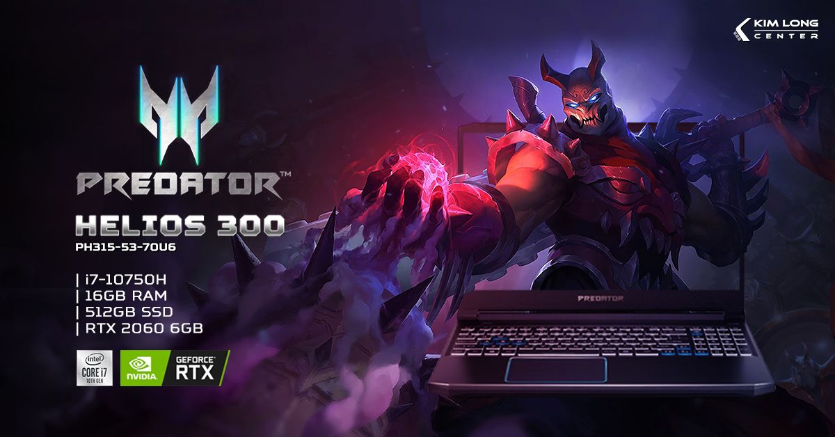 Laptop gaming Acer Predator Helios PH315-53-70U6