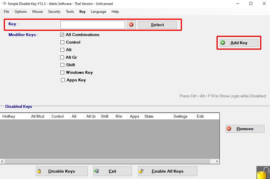 Cài đặt phần mềm Simple Disable Key - Bước 2