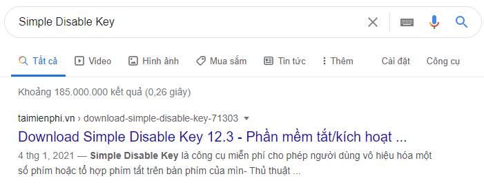 Khóa bàn phím laptop bằng phần mềm Simple Disable Key